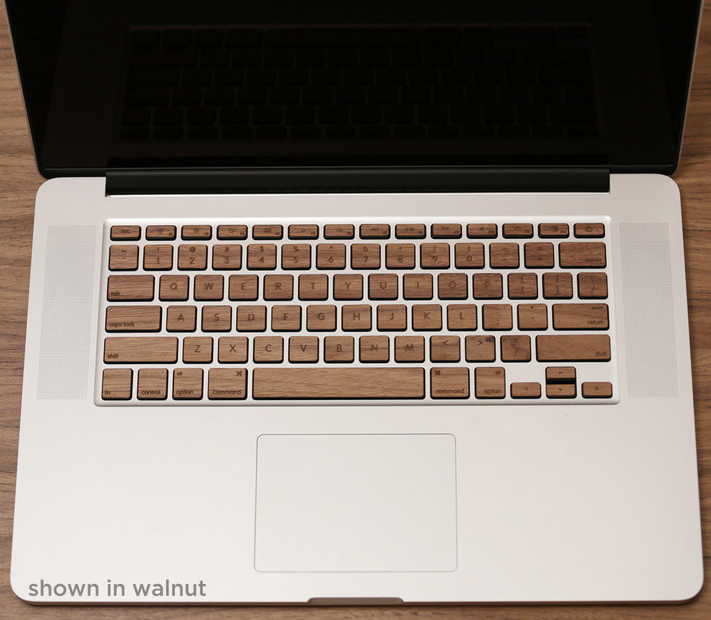 تسوق : لوحة مفاتيح خشبية راقية يتم لصقها على أجهزة ماك