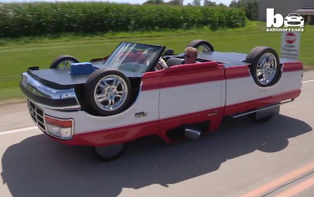 فيديو : امريكي يصمم سيارة تسير وهي مقلوبة !